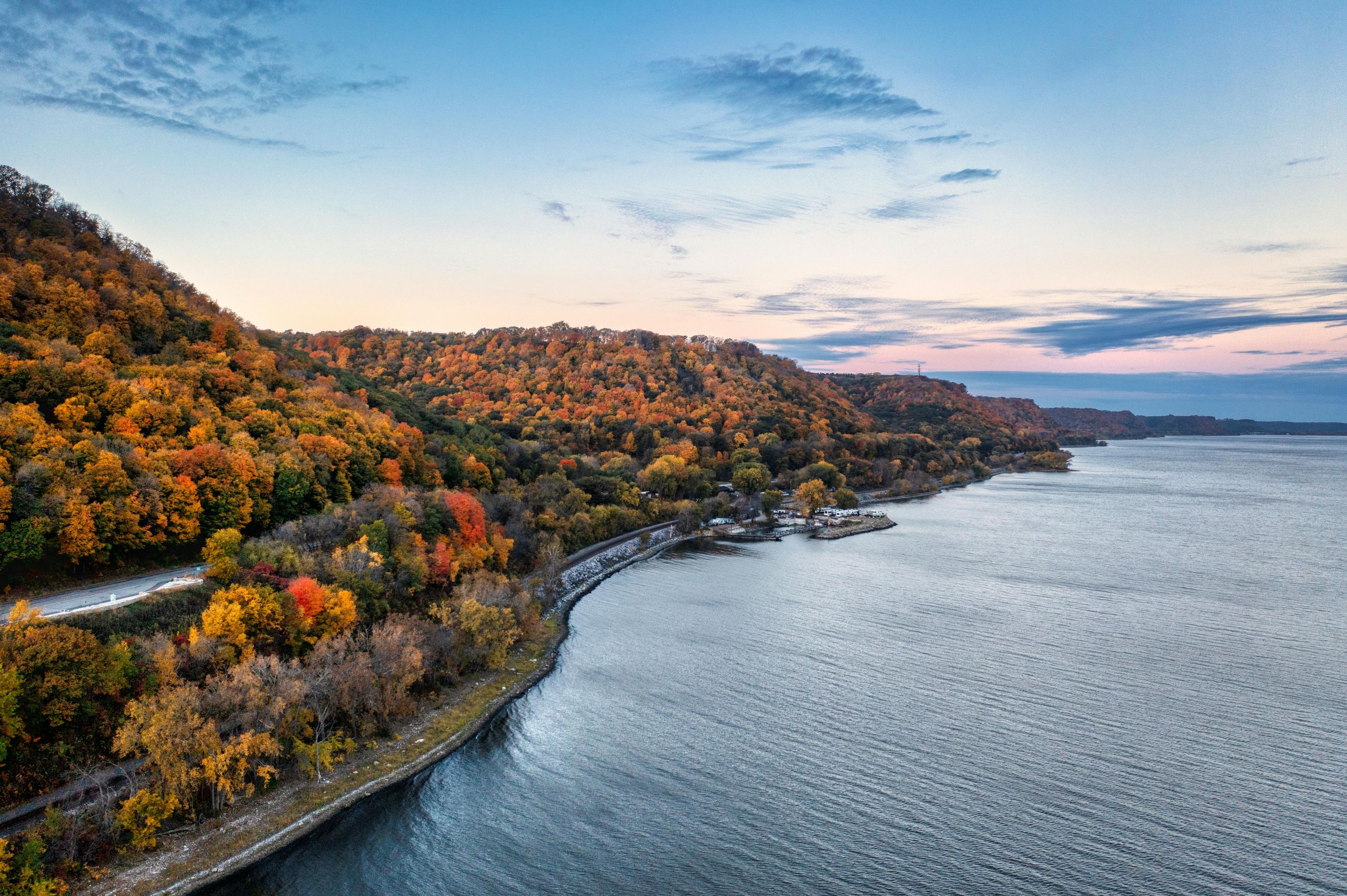 Mississippi River bluffs in autumn along the Great River Road